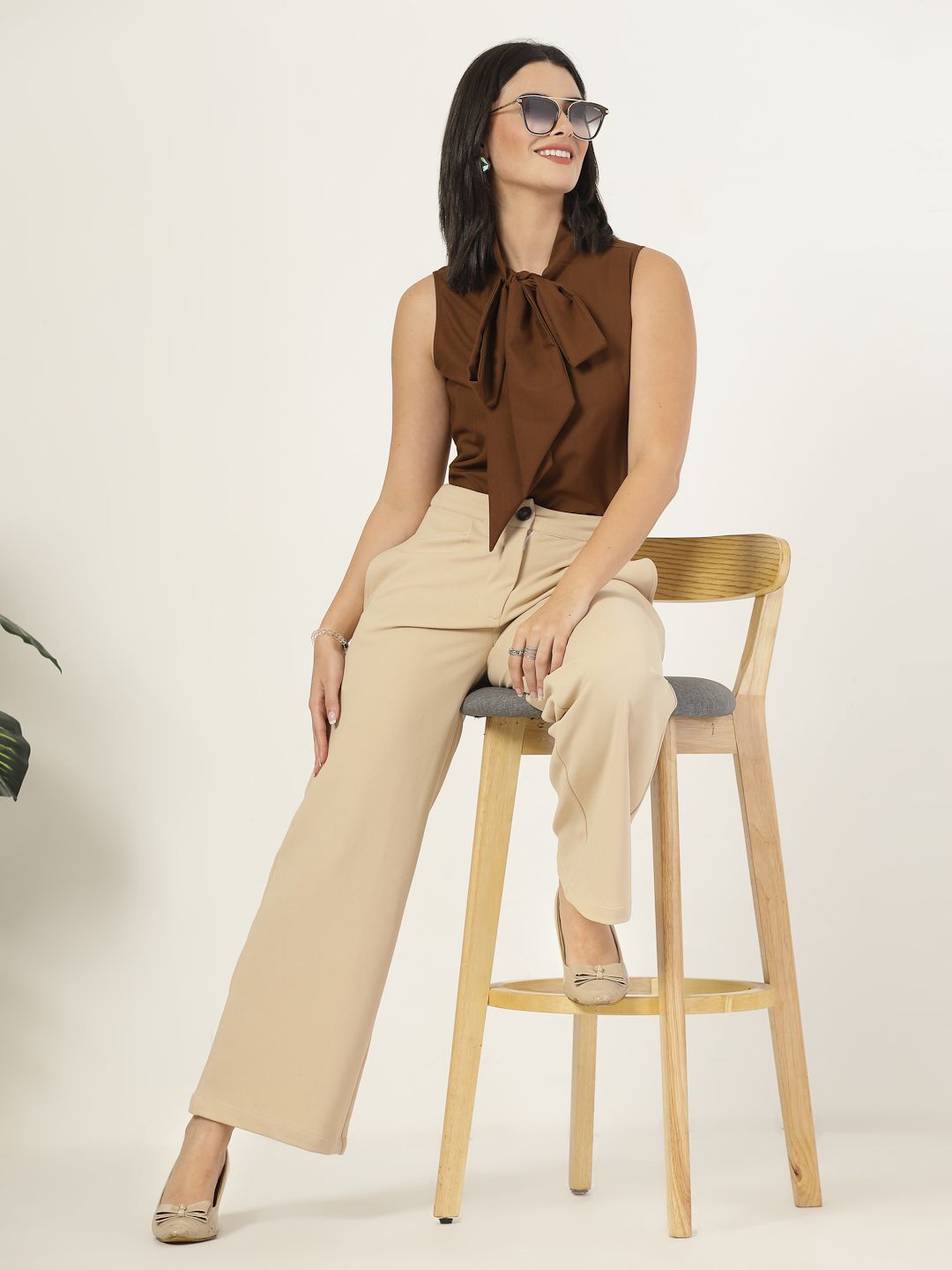 Style Quotient Tie-Up Neck Top