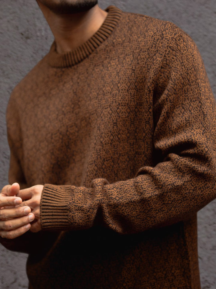 Powerlook Men Speckled Self-Design Acrylic Pullover Sweater