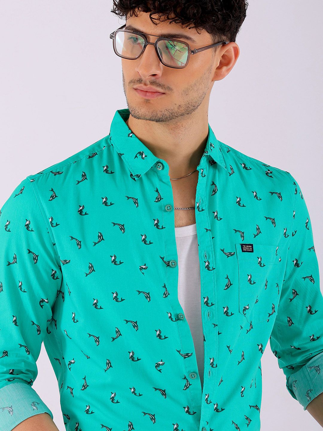 The Indian Garage Co Men Slim Fit Opaque Printed Casual Shirt