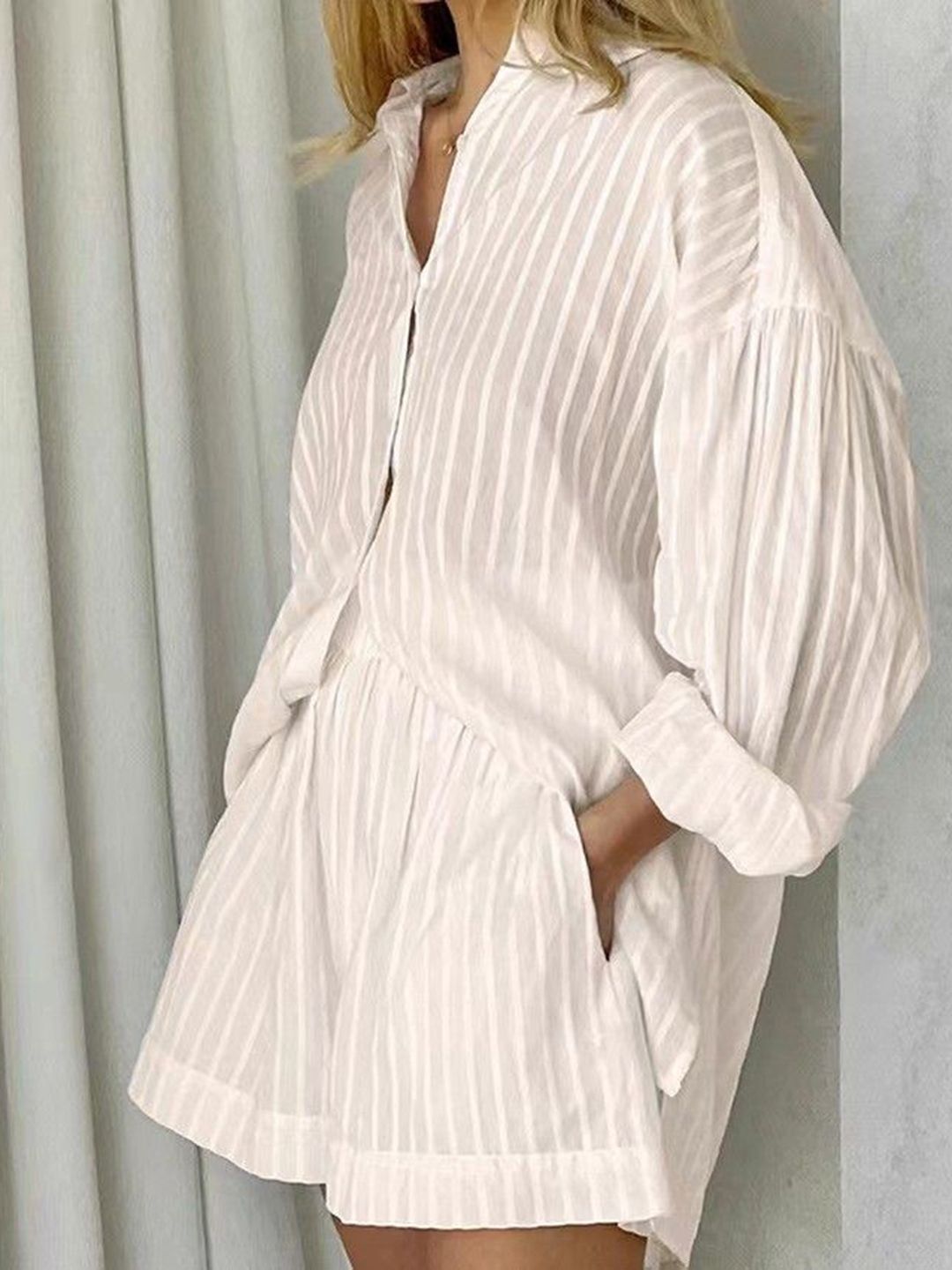 all about you Striped Shirt & Shorts Co-Ord Set