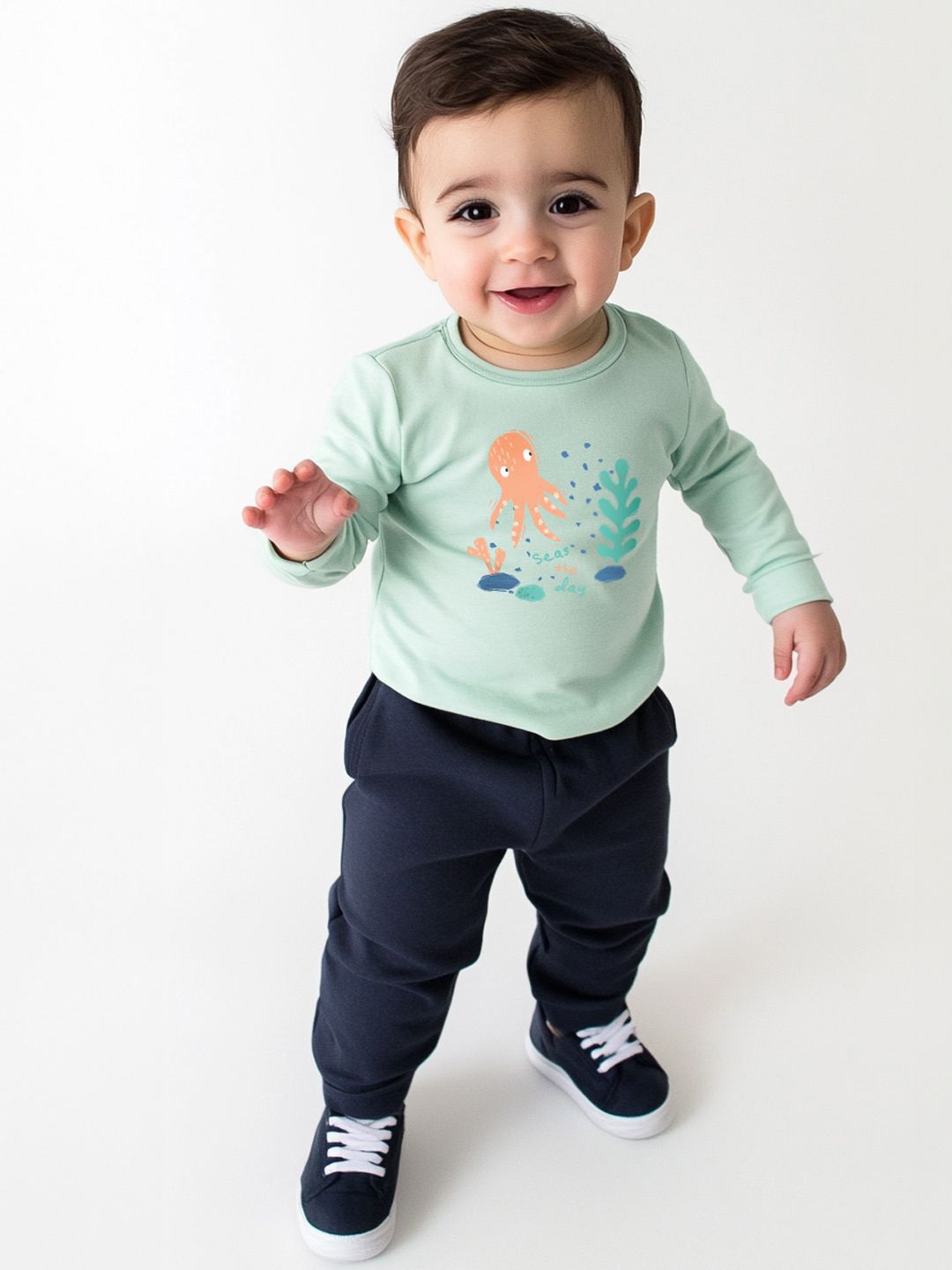 Nauti Nati Boys Dicetak Sweatshirt Kapas Murni Dengan Joggers