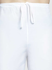 Jompers Embroidered Mandarin Collar Mirror Work Straight Kurta with Pyjamas