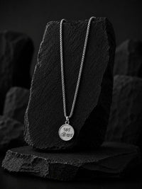 PANASH Men Brass Silver-Plated Oxidised Necklace