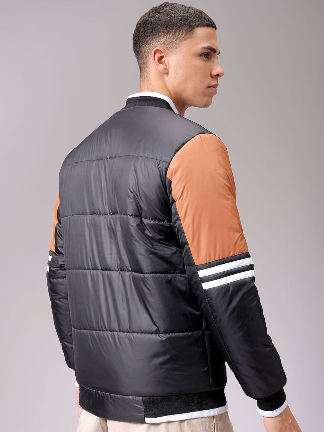 The Indian Garage Co Men Colourblock Slim Fit Puffer Jacket