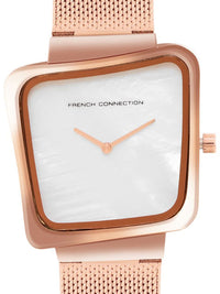 Sambungan Perancis Wanita Dail Square Dail & Gelang Gaya Tali Analog Watch Watch FCU6SRGM
