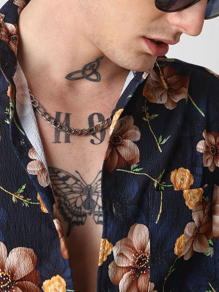 VASTRADO Men Slim Fit Floral Printed Opaque Casual Shirt