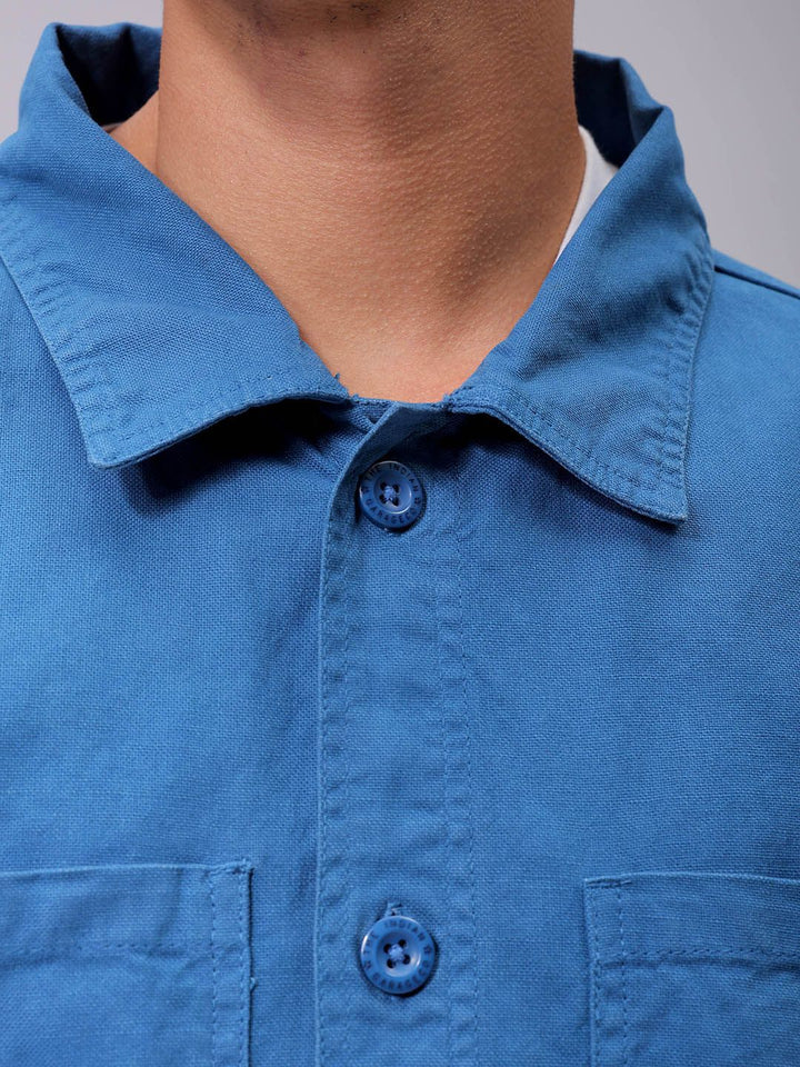 The Indian Garage Co Men Tie and Dye Denim Jacket with Patchwork