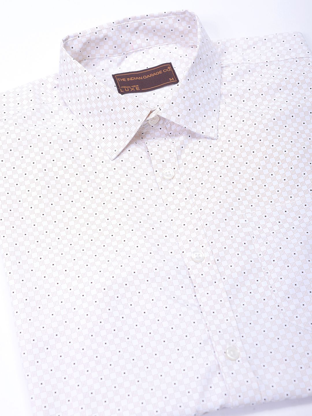 The Indian Garage Co. X Luxe Men Slim Fit Opaque Printed Formal Shirt