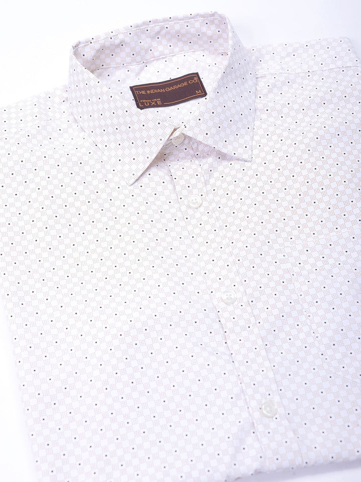 The Indian Garage Co. X Luxe Men Slim Fit Opaque Printed Formal Shirt