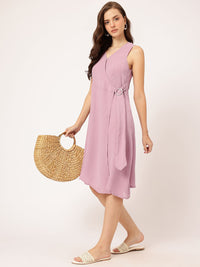 DressBerry Self-Designed A-line Dress with Belted Hoop