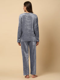 KLOTTHE Women Solid Woolen Night Suit