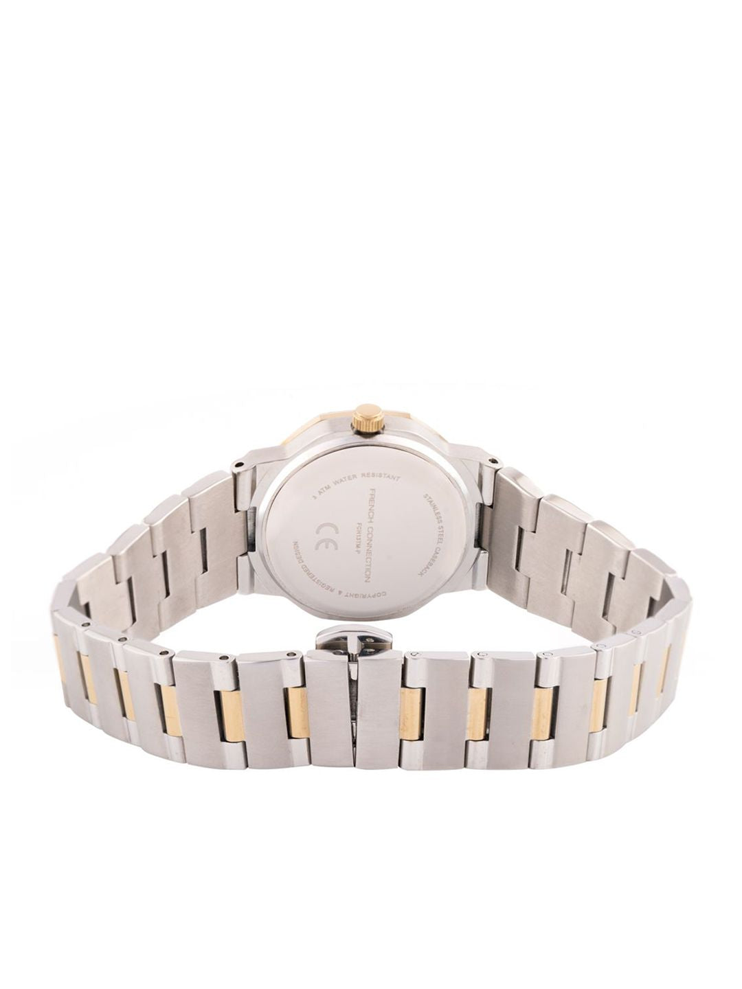 French Connection Women Embellished Dial & Stainless Steel Bracelet Style Straps Analogue Watch FCH13TM-P