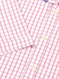 Thomas Scott Men Smart Spread Collar Gingham Checked Cotton Formal Shirt
