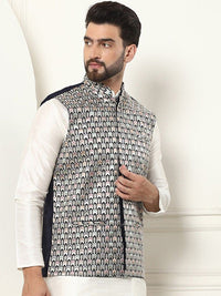 SOJANYA LUXE Men Embroidered Mandarin Collar Nehru Jackets