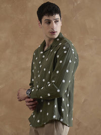 DENNISON Muslin Double Gauge Embroidered Shirt