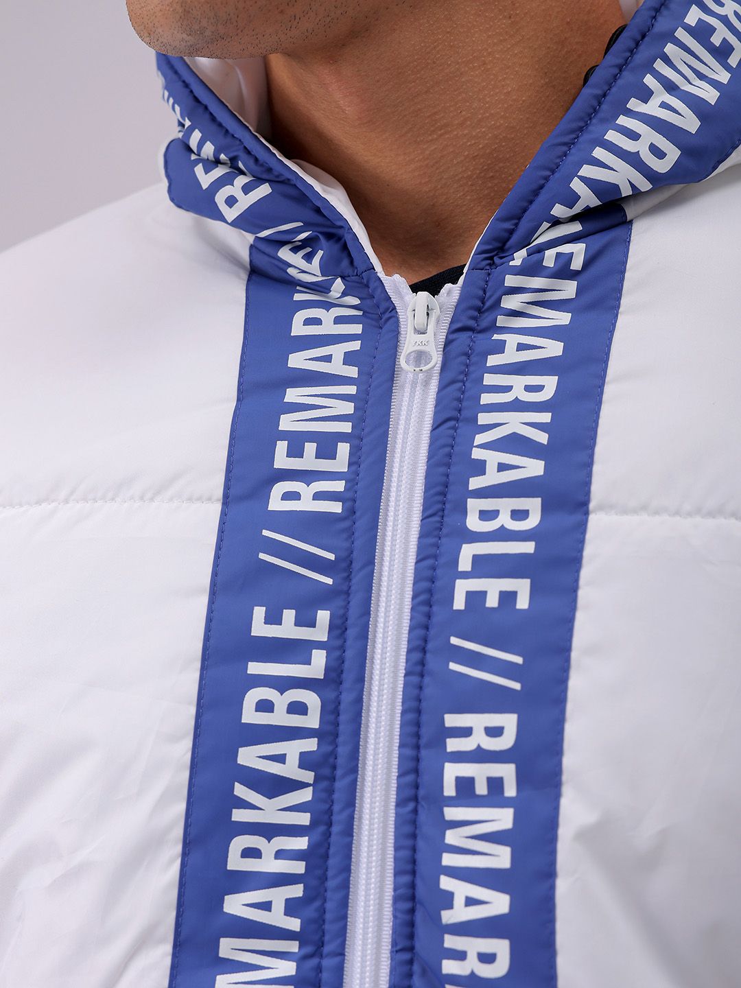 The Indian Garage Co Men Hooded Typography Printed Puffer Jacket
