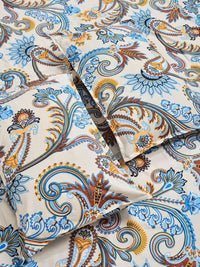 Myntra Elegant Homes Blue & White Floral 300 TC King Bedsheet with 2 Pillow Covers