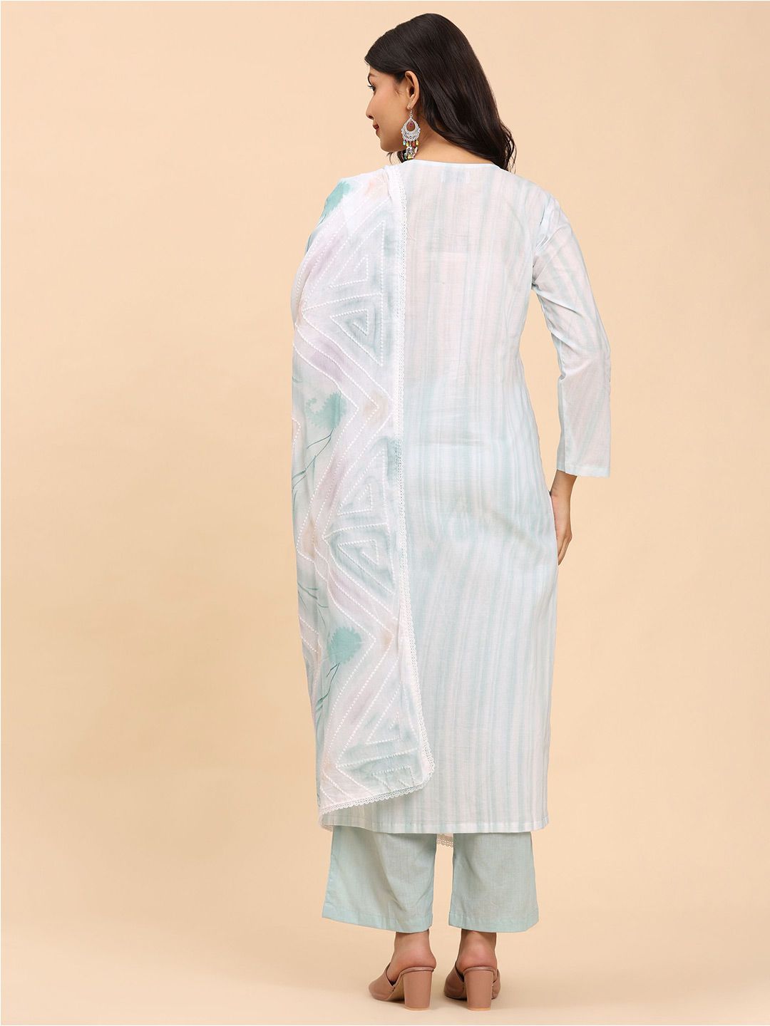 Mamicha Women Floral Printed Regular Pure Cotton Kurta with Palazzos & With Dupatta