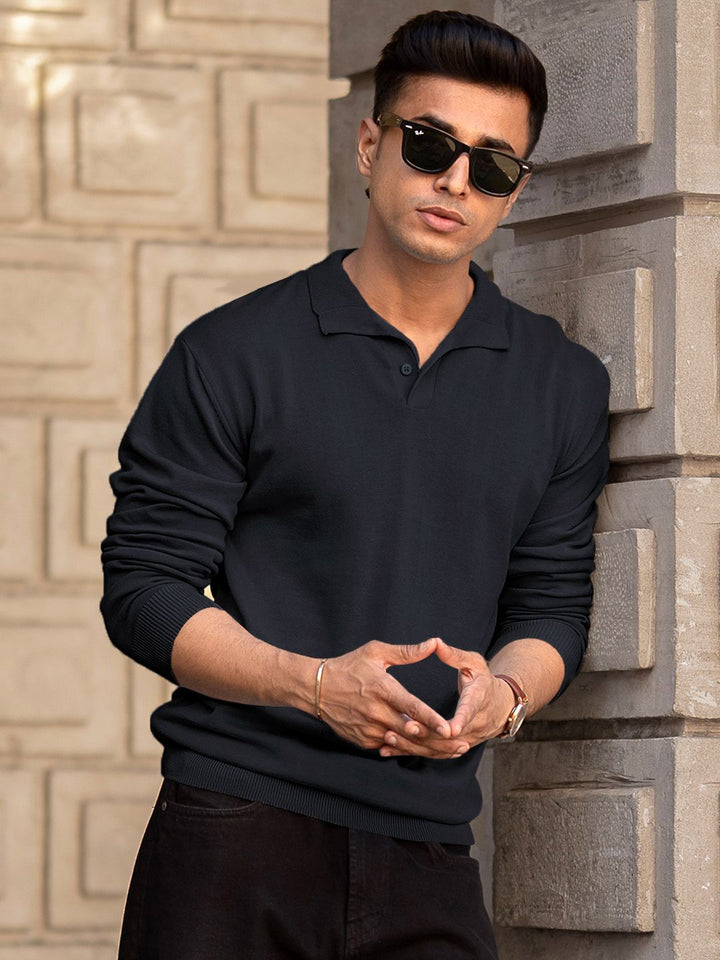 Powerlook Men Solid Polo Collar Cotton T-shirt