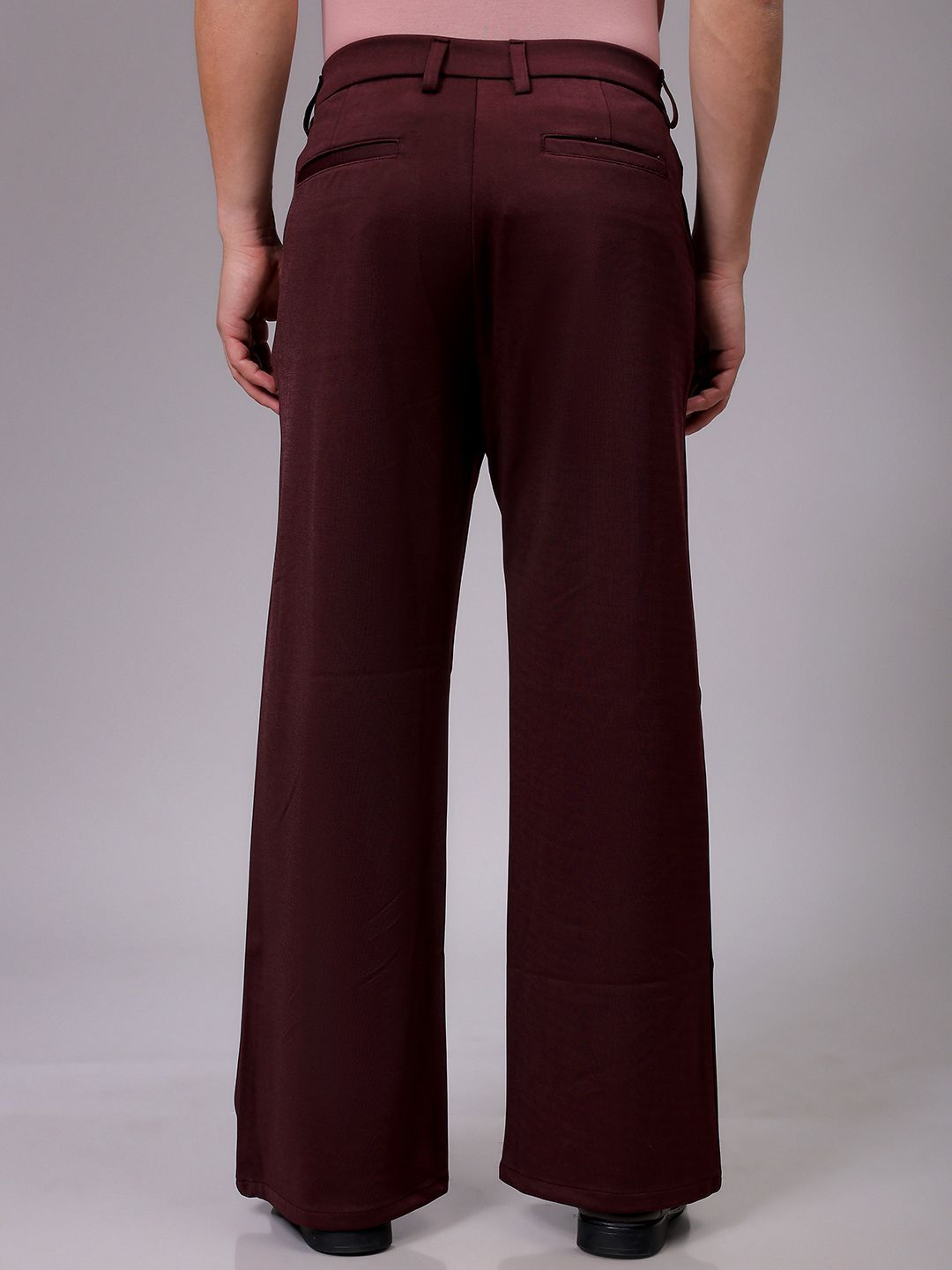 The Indian Garage Co Men Flared Mid-Rise Pleated Wide Leg Trousers