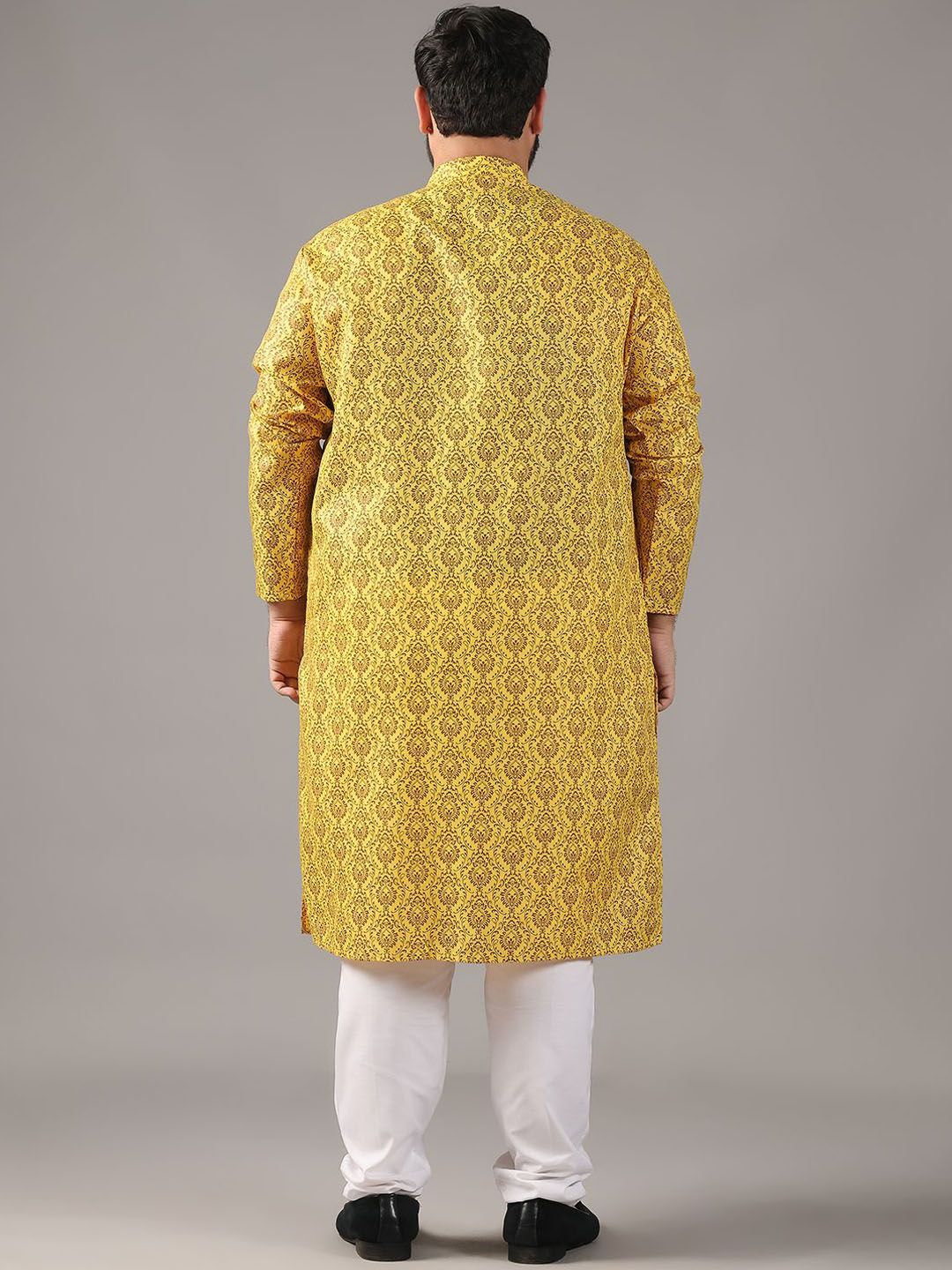 SOJANYA PLUS Saiz Motif Etnik Bercetak Kolar Jalur Kurta Lurus