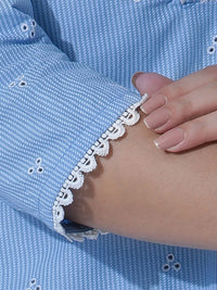 W Floral Embroidered V-Neck Cotton Straight Kurta