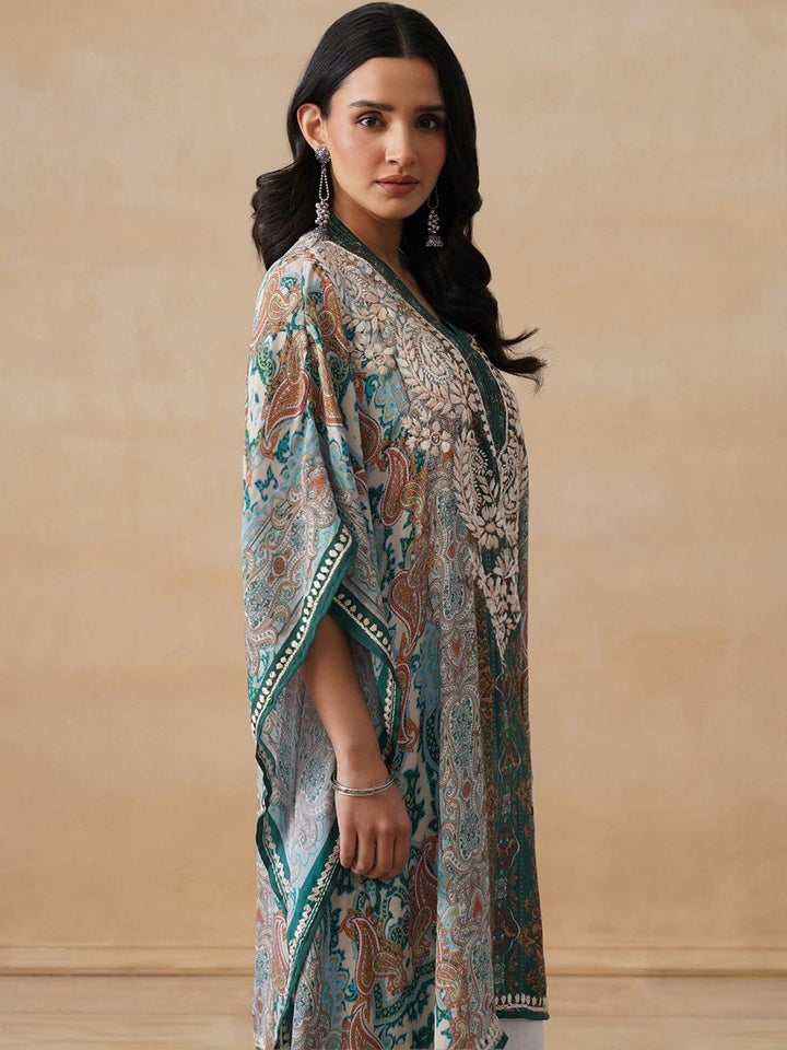 House of Chikankari Women Printed Chikankari Crepe Kurta