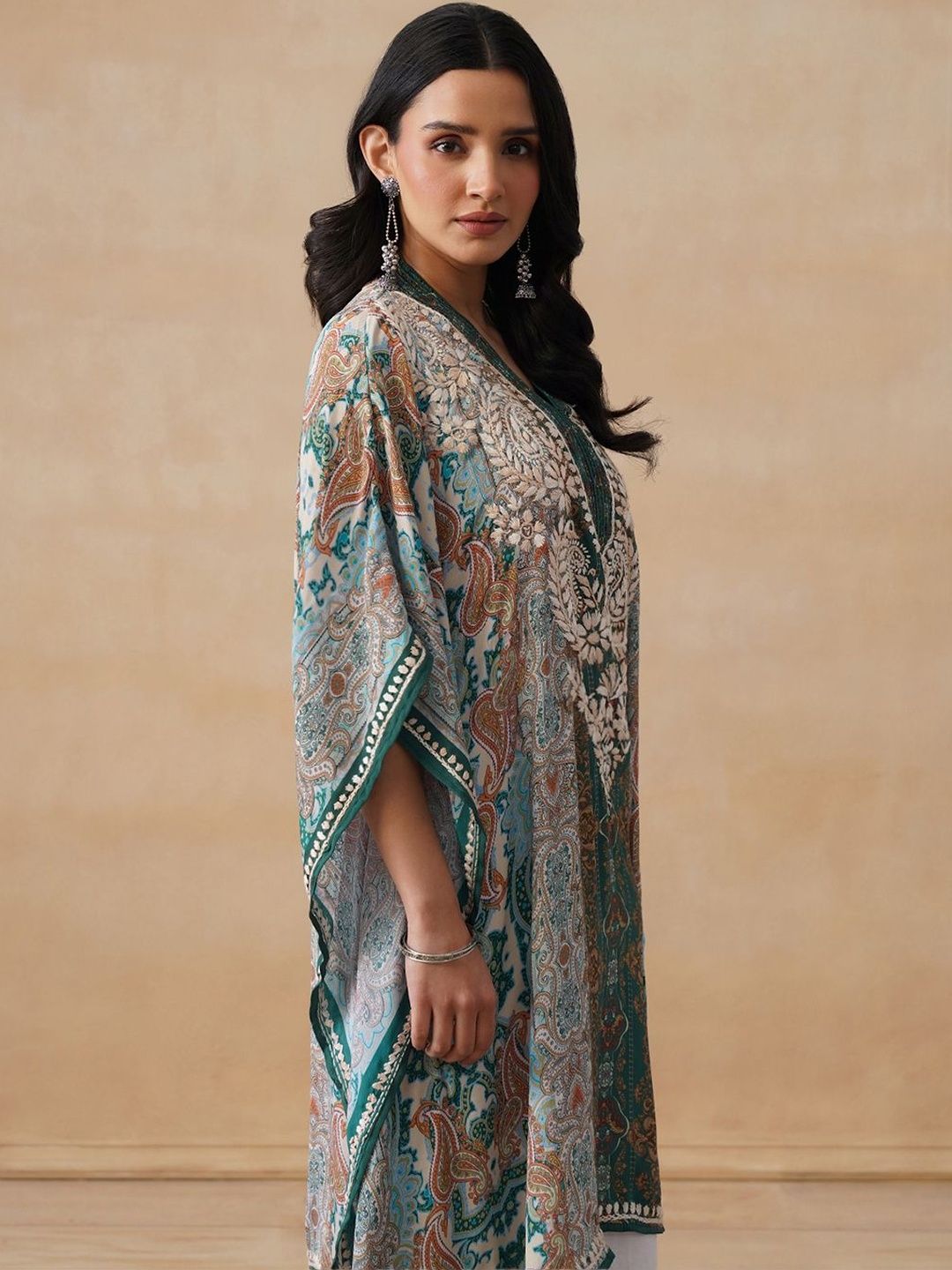 House of Chikankari Women Printed Chikankari Crepe Kurta