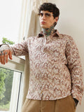 Campus Sutra Comfort Chevron Printed Spread Collar Casual Shirt