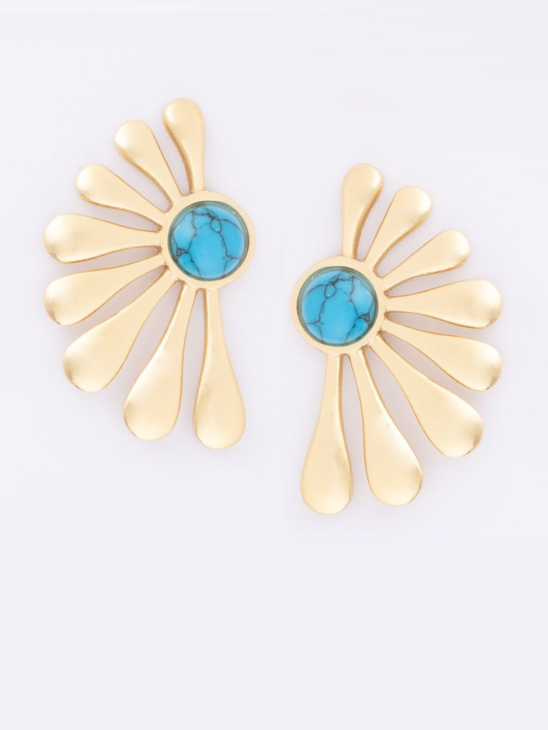 VOGUE PANASH Stainless Steel 18K Gold-Plated Contemporary Studs