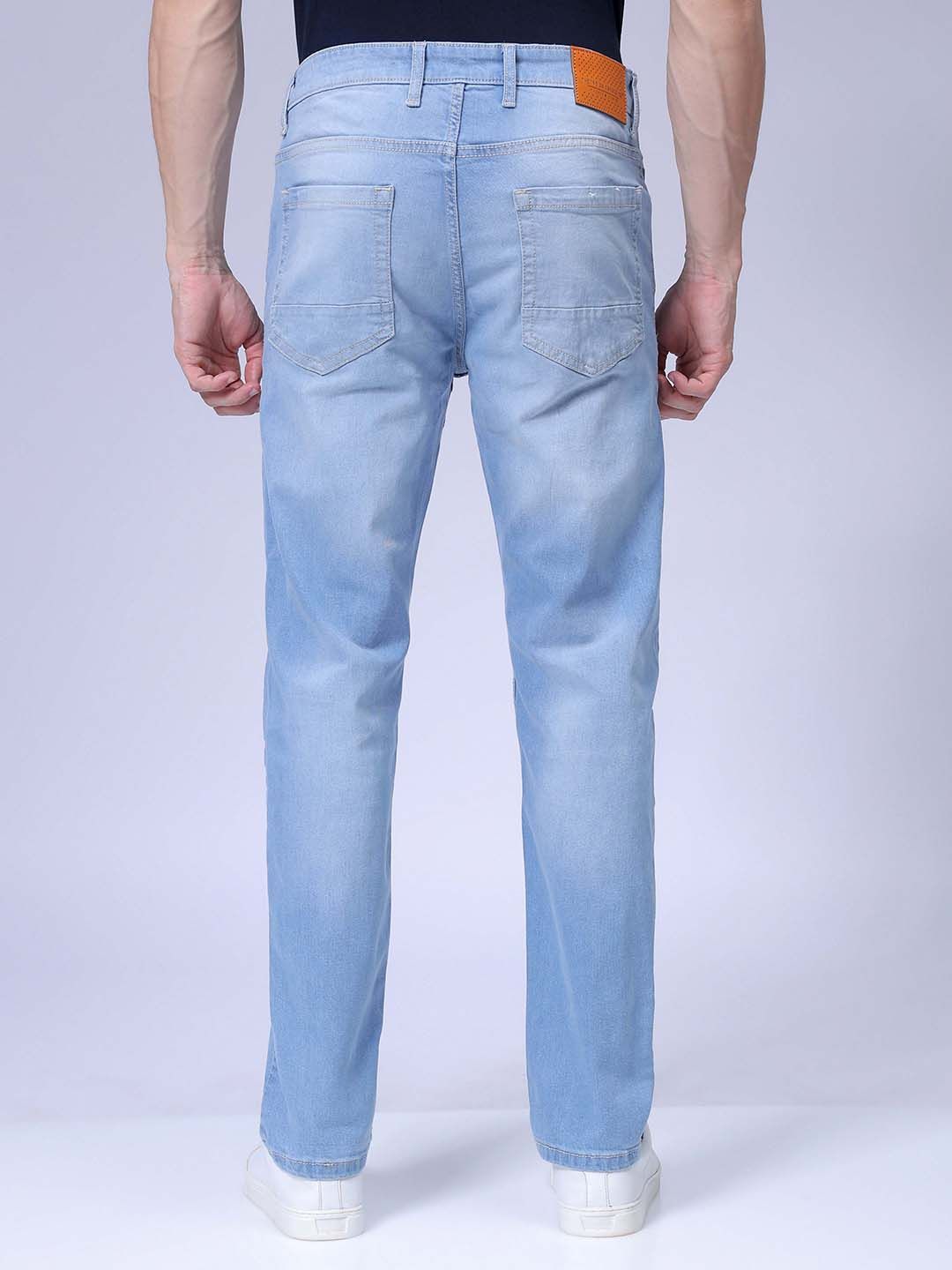 The Indian Garage Co Men Straight Fit Heavy Fade Stretchable Jeans