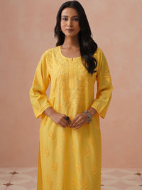 Rumah Wanita Chikankari Kurta Chikankari Sulaman Bunga