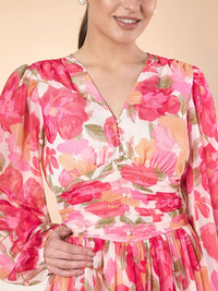 Antheaa Women Floral Printed Fit & Flare Dress