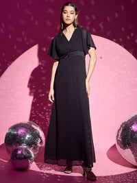 Berrylush Women Flared Sleeves Maxi Dress