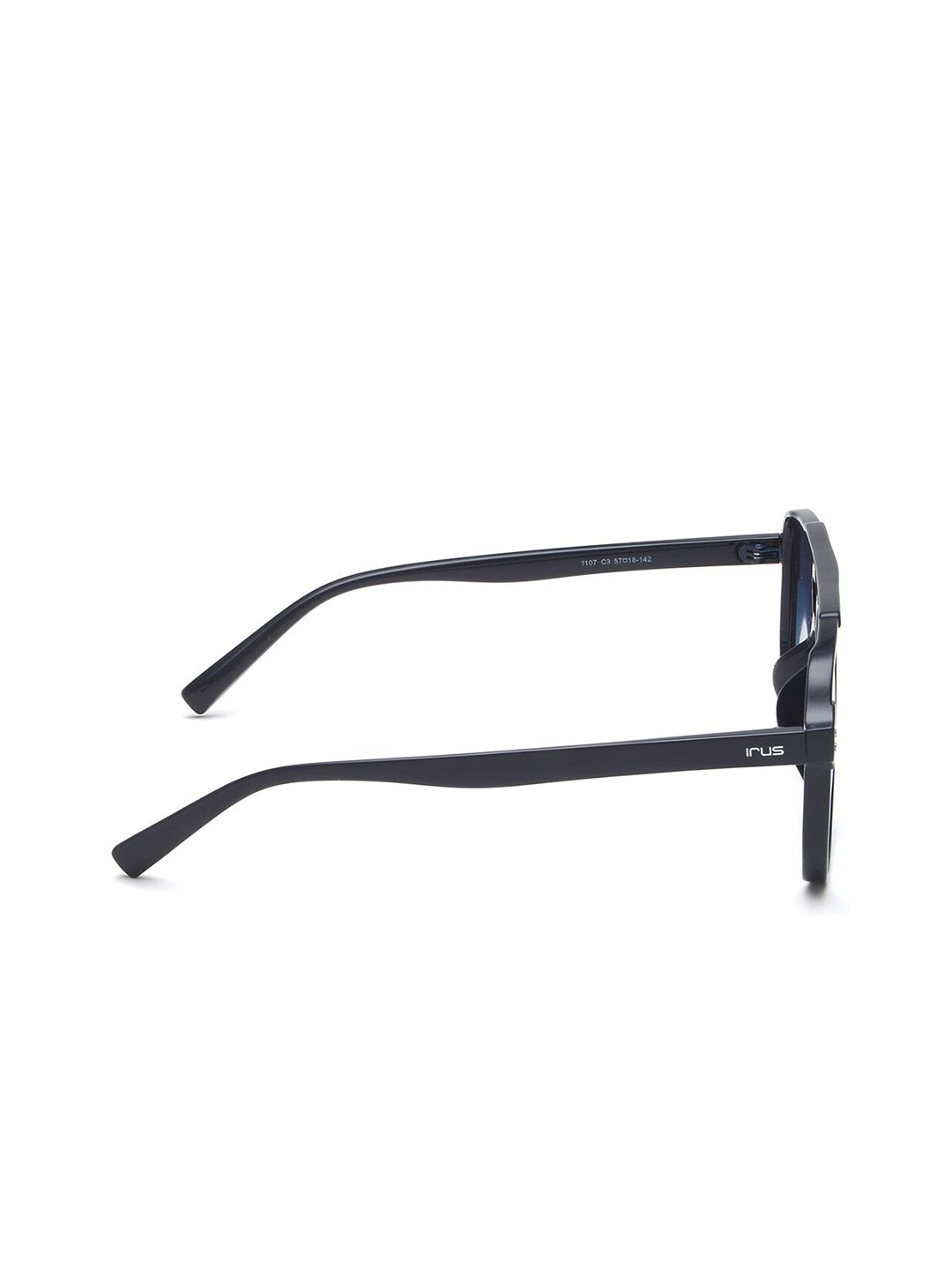 IRUS by IDEE Unisex Blue Lens & Black Square Sunglass with UV Protected Lens-IRS1107C3SG