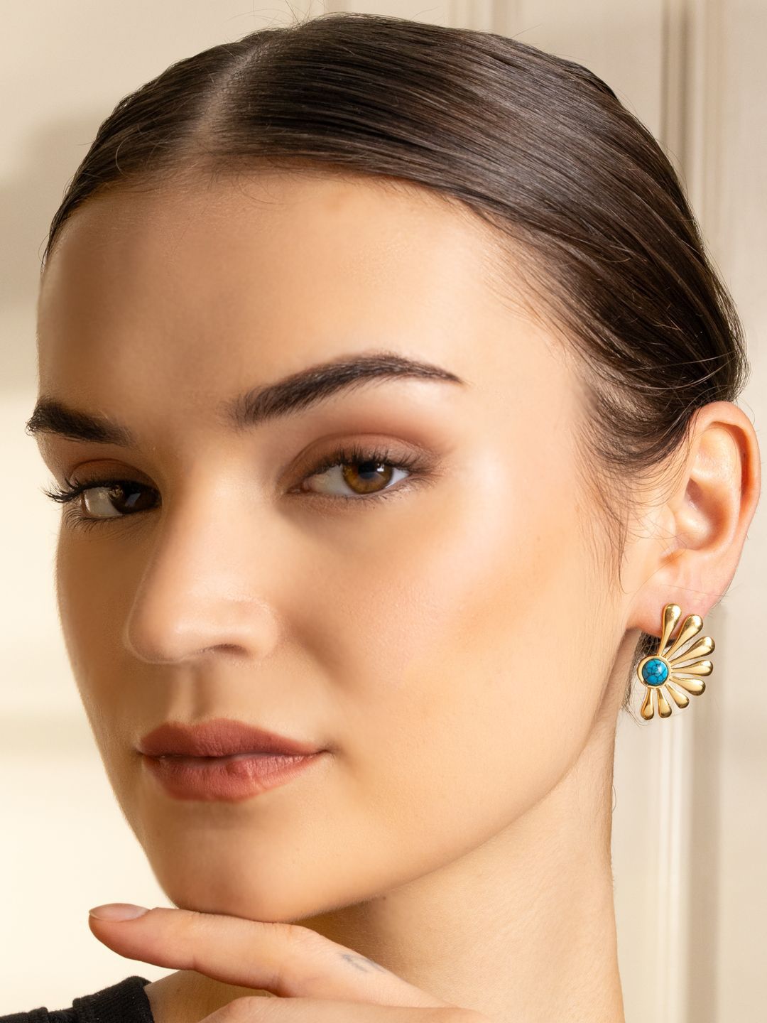 VOGUE PANASH Stainless Steel 18K Gold-Plated Contemporary Studs