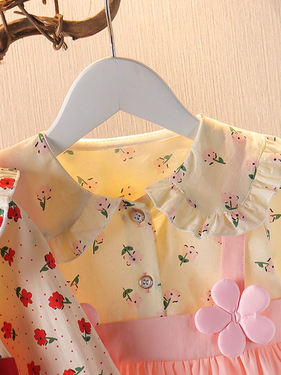 YK Girls Floral Printed Peplum Dress