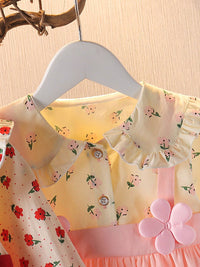 YK Girls Floral Printed Peplum Dress