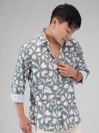 VASTRADO Men Classic Cutaway Collar Floral Printed Slim Fit Casual Shirt