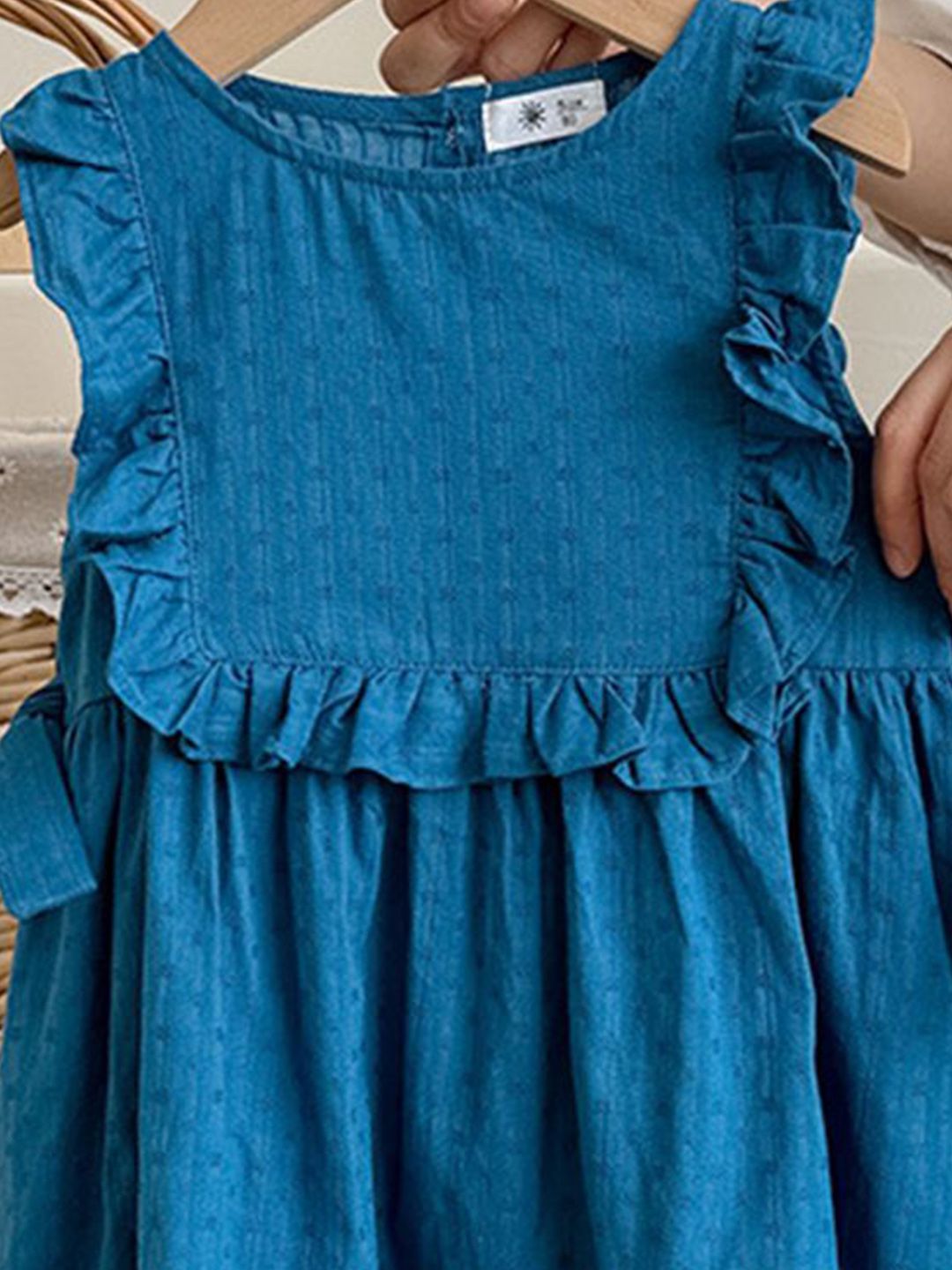 YK Print Flutter Sleeve Fit & Flare Dress