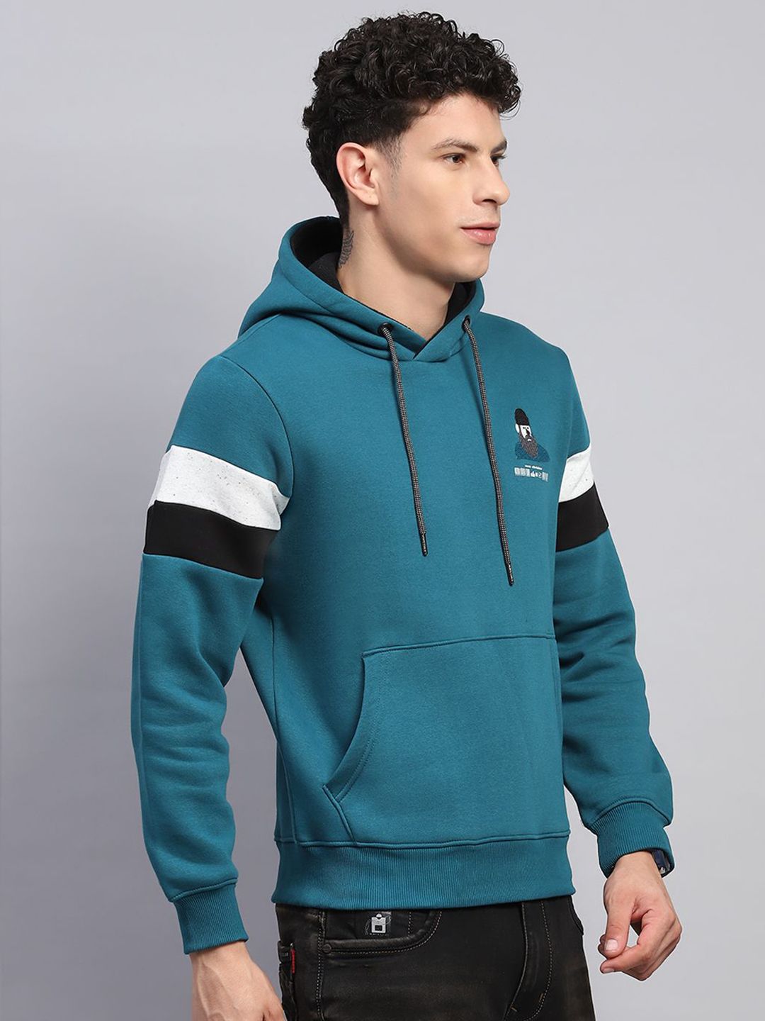 Monte Carlo Men Printed Cotton Hooded Neck Full Sleeve Sweatshirt