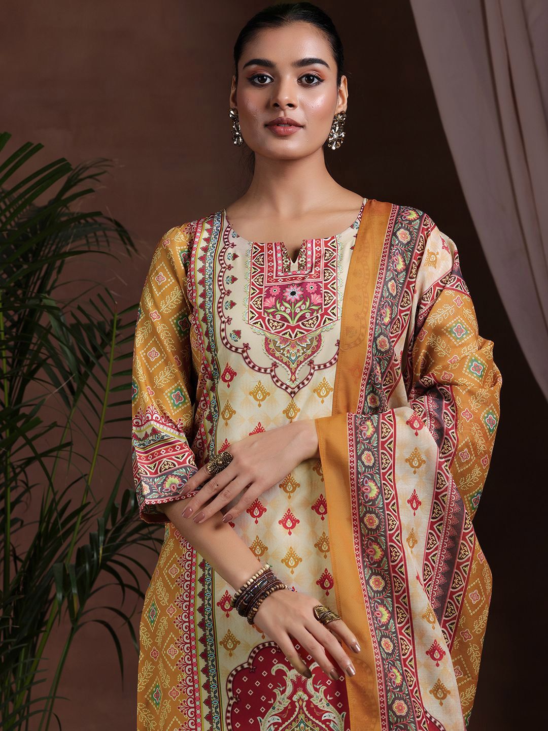 Libas Ethnic Motifs Printed Kurta with Trousers & Dupatta