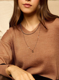 Berrylush Women Striped V-Neck Longline Pullover Sweater