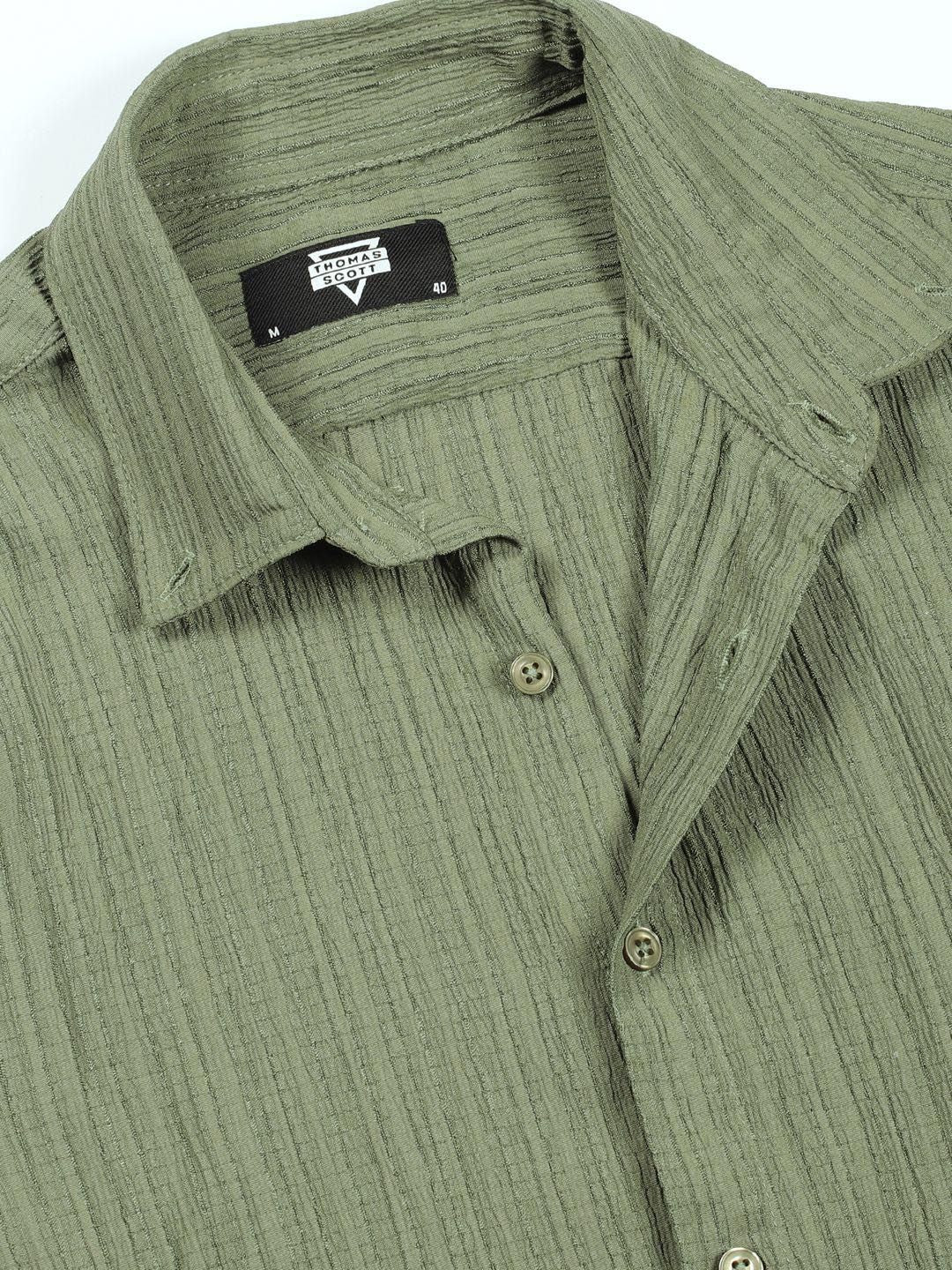 Thomas Scott Men Classic Slim Fit Opaque Casual Shirt