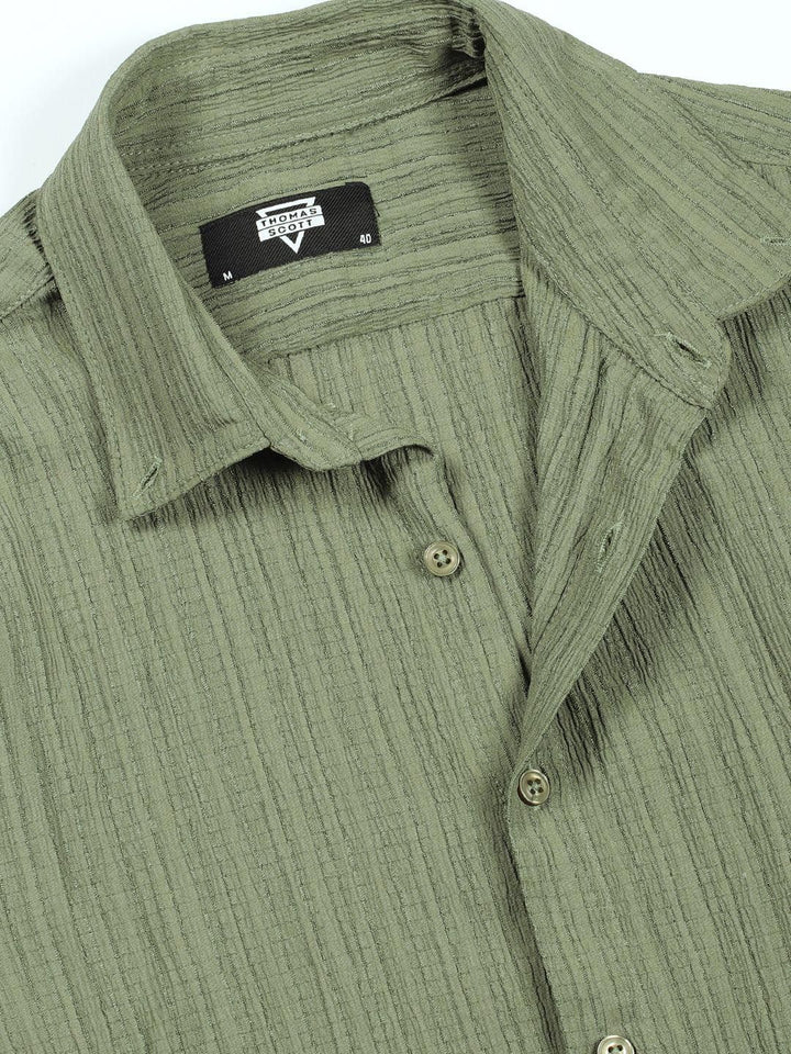 Thomas Scott Men Classic Slim Fit Opaque Casual Shirt