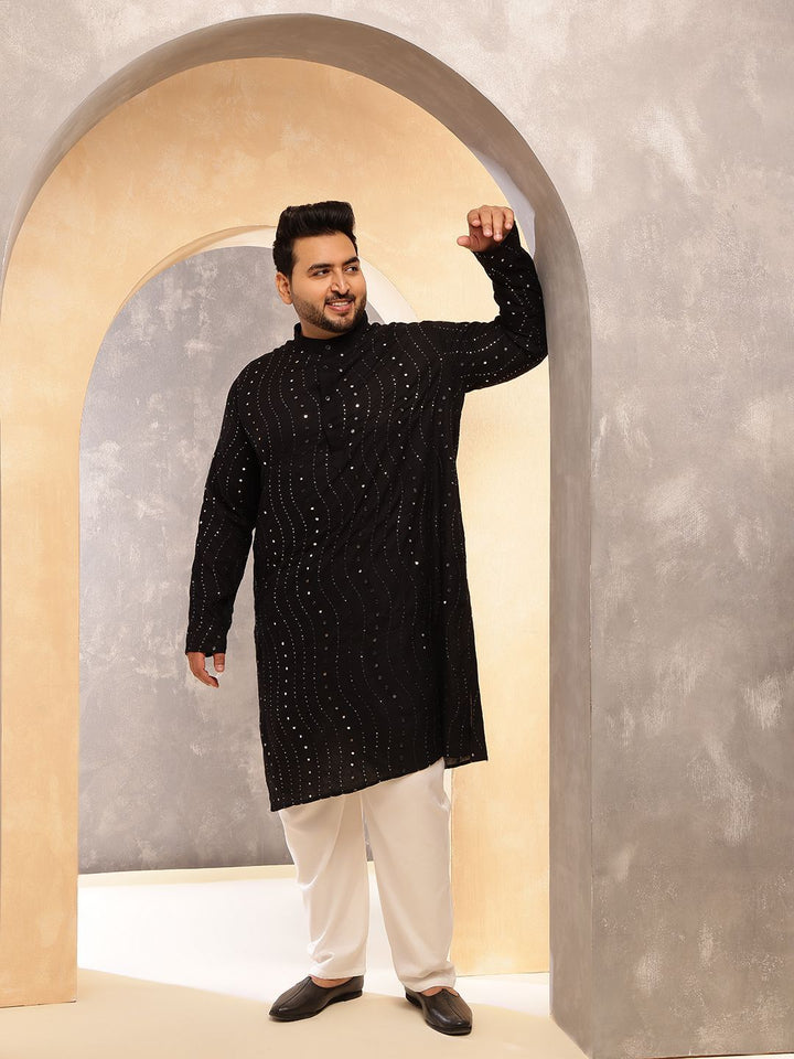 SOJANYA PLUS Lelaki Plus Size Sulam Kurta