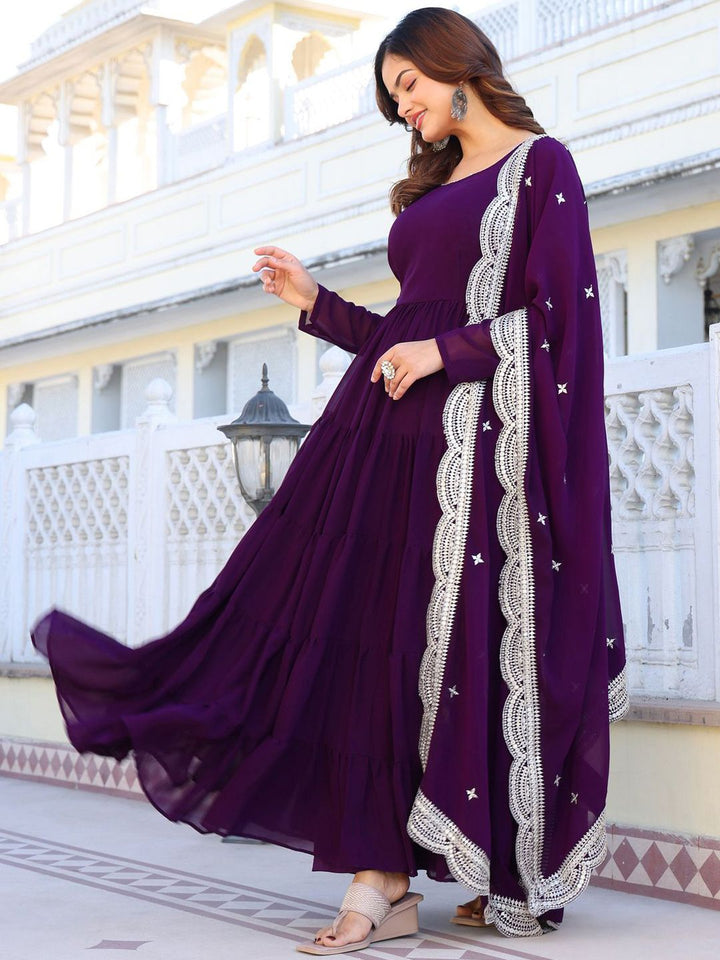 KALINI Women Ethnic Motifs Layered Kurta with Pyjamas & With Dupatta