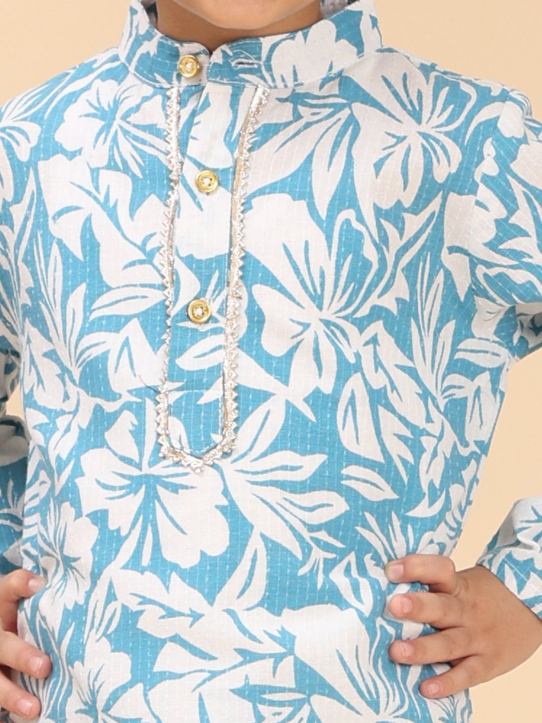 Cutiekins Boys Floral Printed Kurta with Pyjama