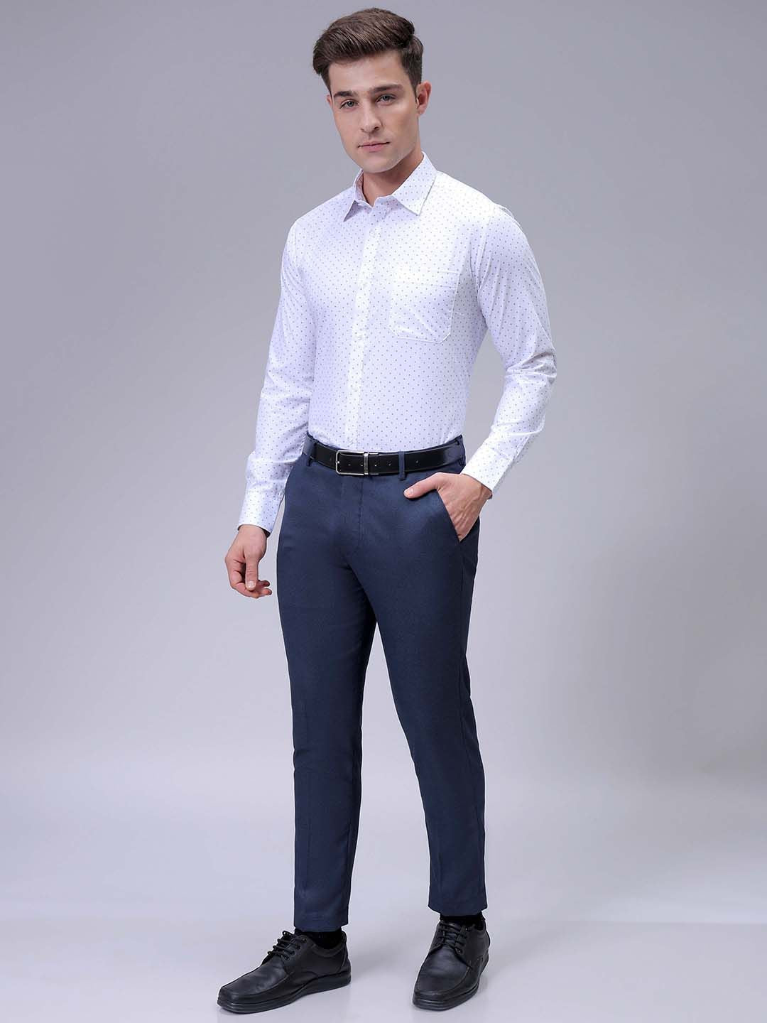 The Indian Garage Co. X Luxe Men Slim Fit Micro Ditsy Printed Cotton Formal Shirt