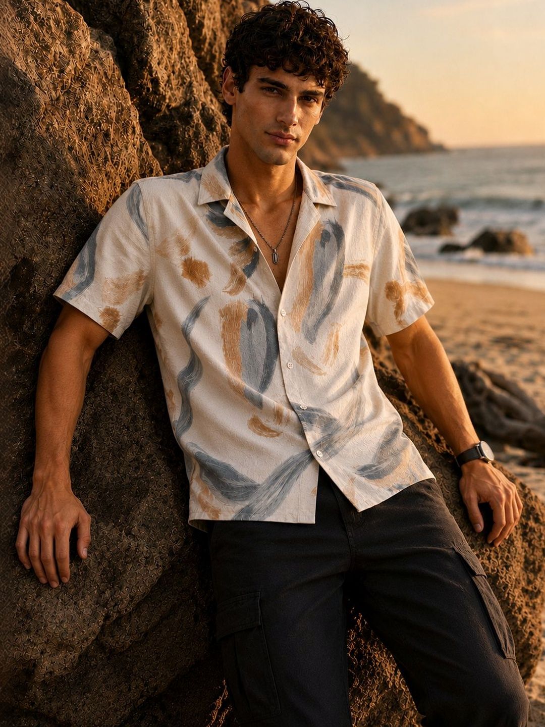 ADRO Men Relaxed Printed Casual Shirt